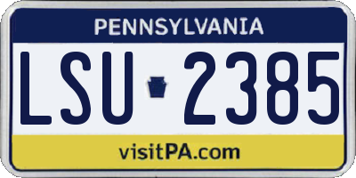 PA license plate LSU2385
