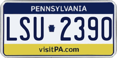 PA license plate LSU2390