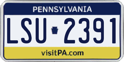 PA license plate LSU2391