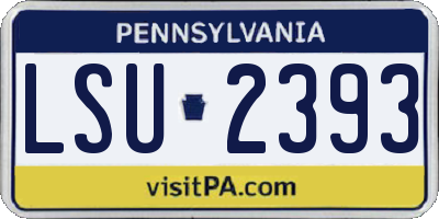 PA license plate LSU2393