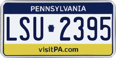 PA license plate LSU2395