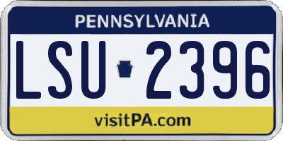 PA license plate LSU2396