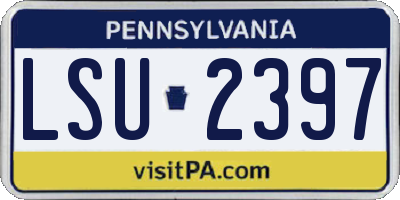 PA license plate LSU2397