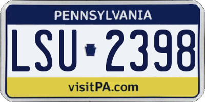 PA license plate LSU2398
