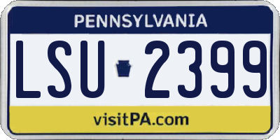 PA license plate LSU2399
