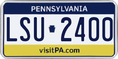 PA license plate LSU2400