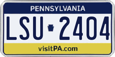 PA license plate LSU2404