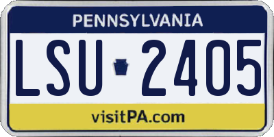 PA license plate LSU2405