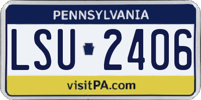 PA license plate LSU2406