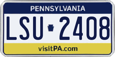 PA license plate LSU2408