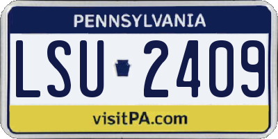 PA license plate LSU2409