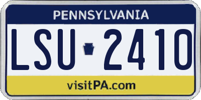 PA license plate LSU2410