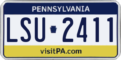 PA license plate LSU2411