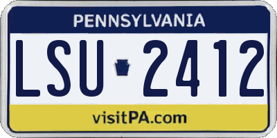 PA license plate LSU2412