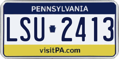 PA license plate LSU2413