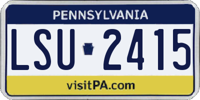 PA license plate LSU2415