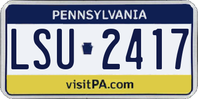 PA license plate LSU2417
