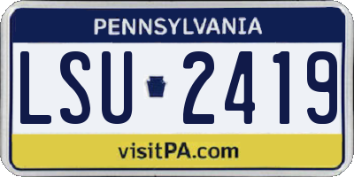 PA license plate LSU2419