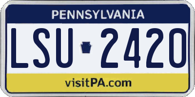 PA license plate LSU2420
