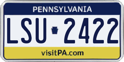 PA license plate LSU2422