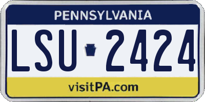 PA license plate LSU2424