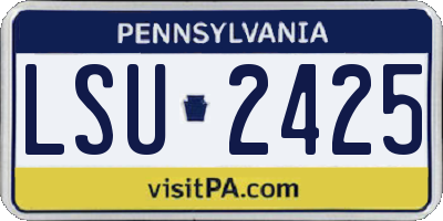 PA license plate LSU2425