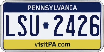 PA license plate LSU2426