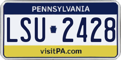 PA license plate LSU2428
