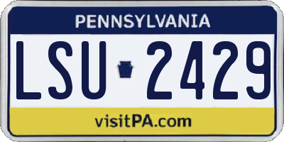 PA license plate LSU2429