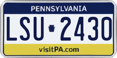 PA license plate LSU2430
