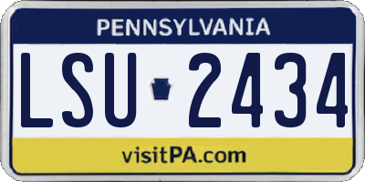 PA license plate LSU2434