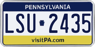 PA license plate LSU2435