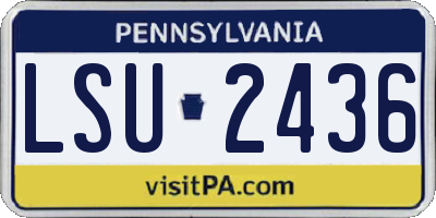 PA license plate LSU2436