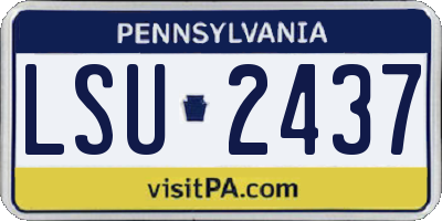 PA license plate LSU2437