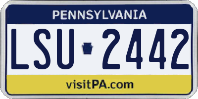 PA license plate LSU2442