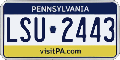 PA license plate LSU2443