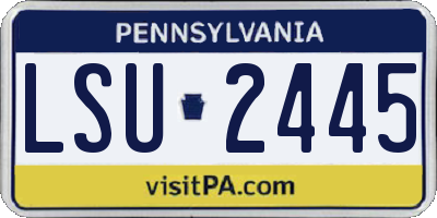 PA license plate LSU2445