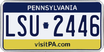 PA license plate LSU2446