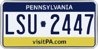 PA license plate LSU2447