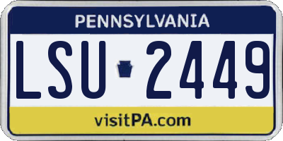 PA license plate LSU2449