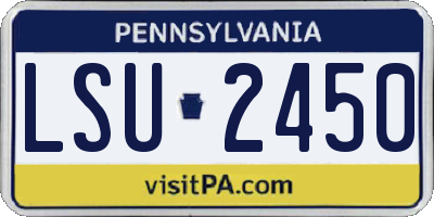 PA license plate LSU2450