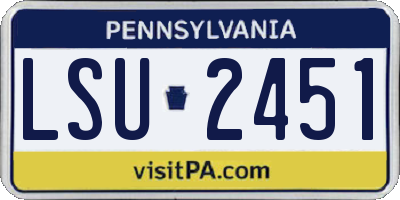 PA license plate LSU2451