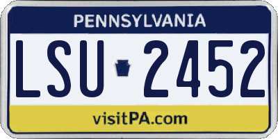 PA license plate LSU2452
