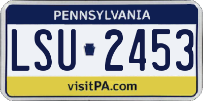 PA license plate LSU2453