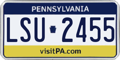 PA license plate LSU2455