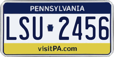 PA license plate LSU2456