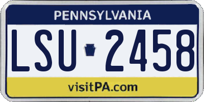PA license plate LSU2458