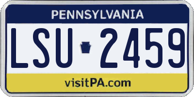 PA license plate LSU2459