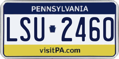 PA license plate LSU2460