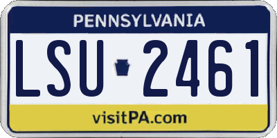 PA license plate LSU2461